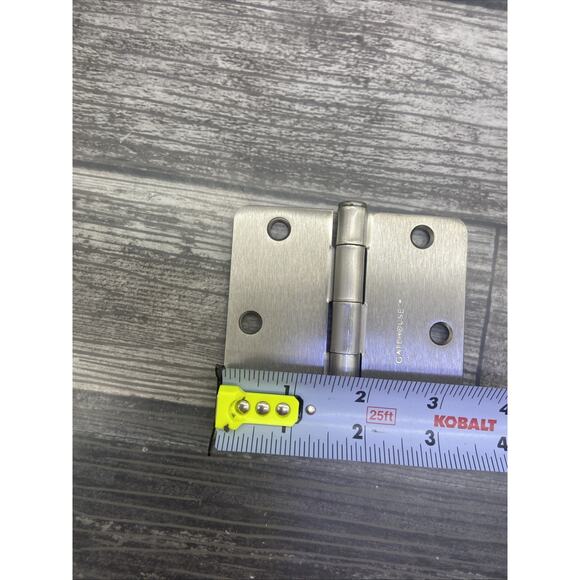 Lot Of 2 Gate House Hinges 3 1/2" x 1/4" Radius #0308892 Satin Nickel {KK} - Picture 3 of 13